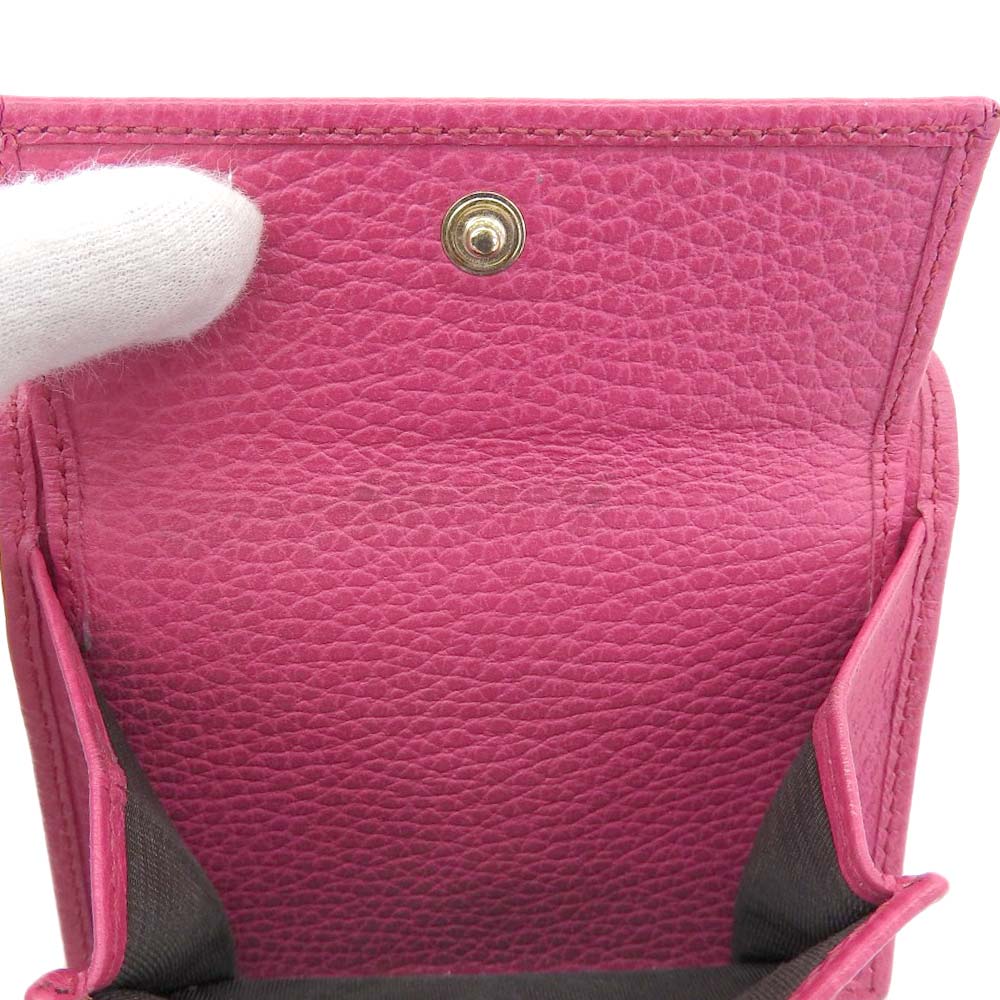 Gucci Leather Trifold Wallet Pink 368234 in Great Condition