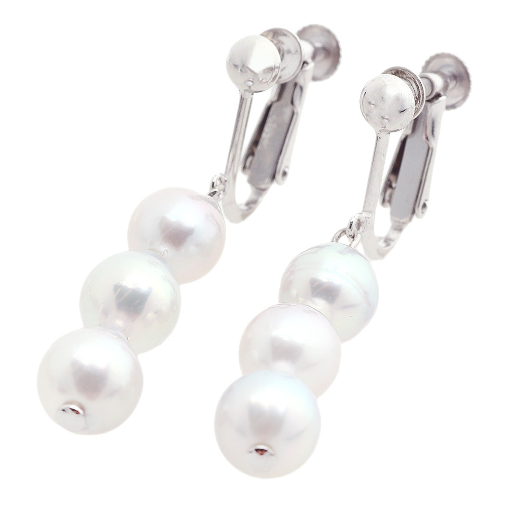 Baroque Pearl Earrings K14WG White Gold in Great Condition