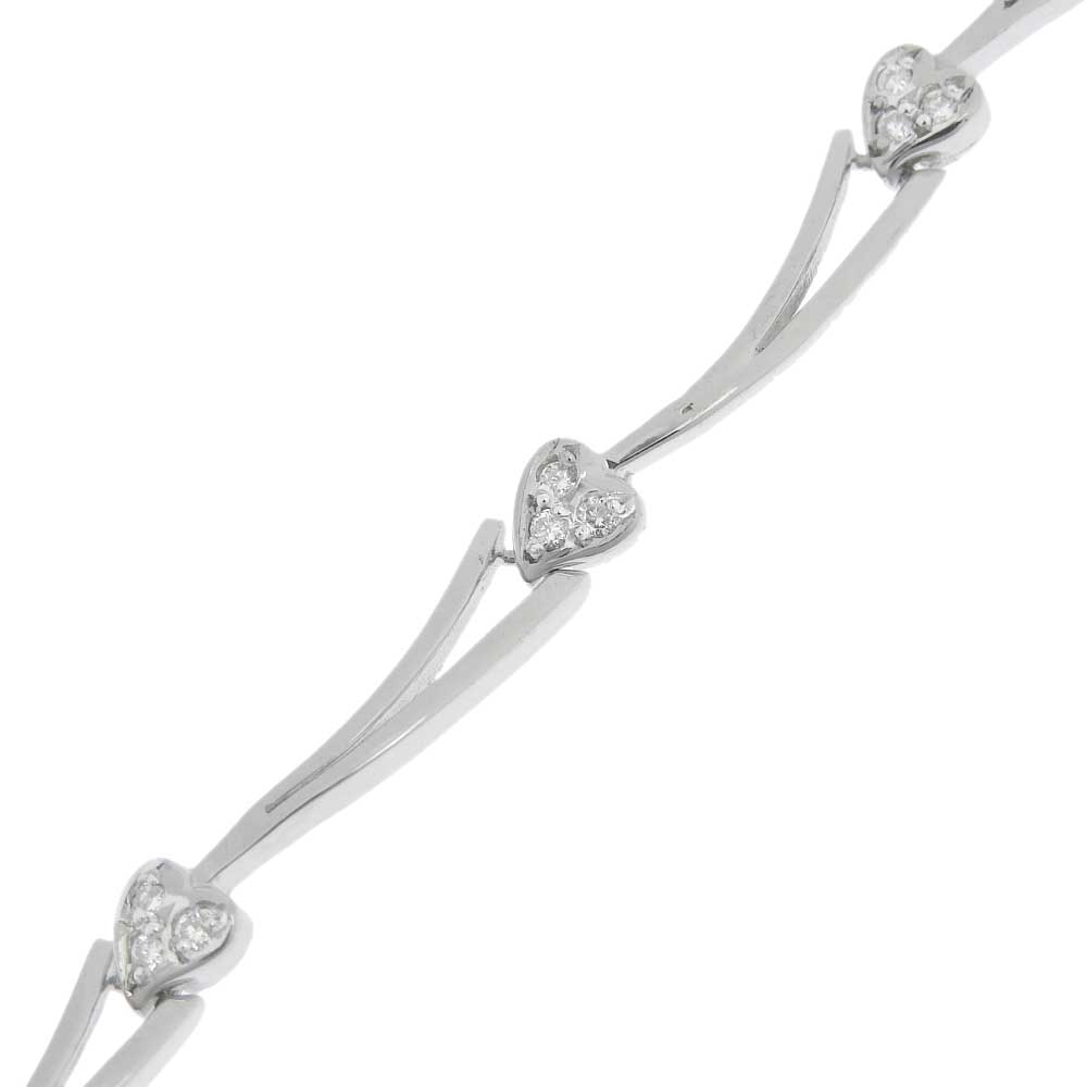 JEWELRY MAKI K14WG Diamond Heart Love Bracelet 17.5cm