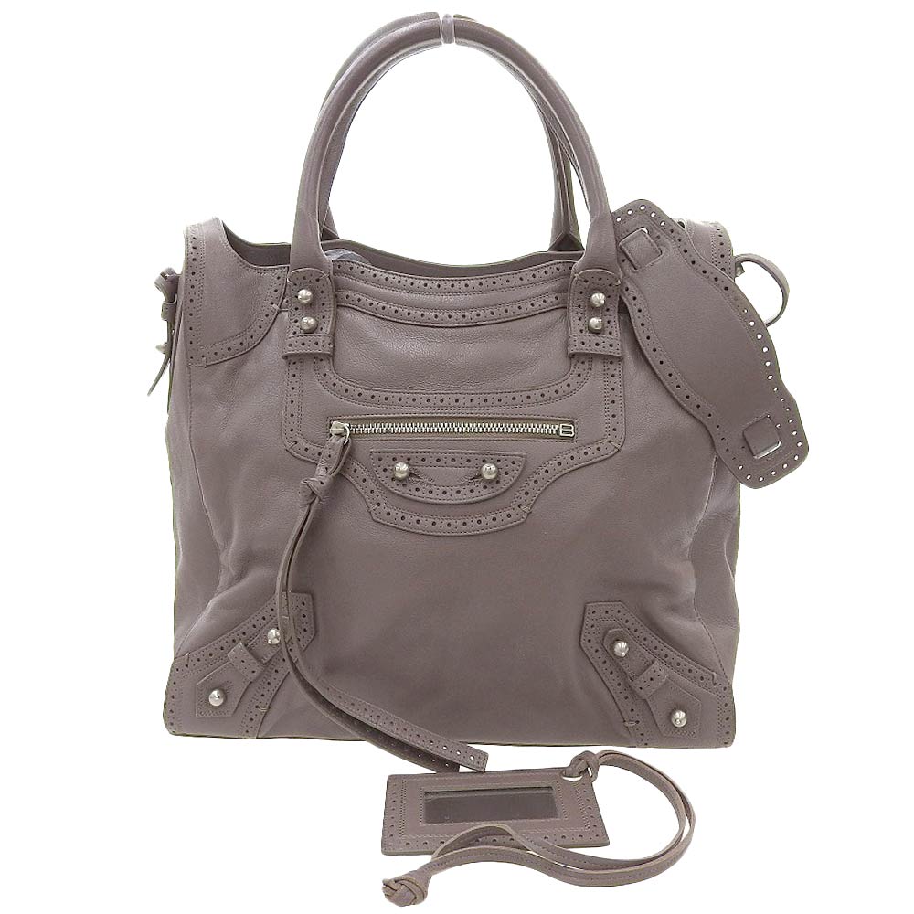 Balenciaga Leather Rivacity Handbag Brown in Great Condition