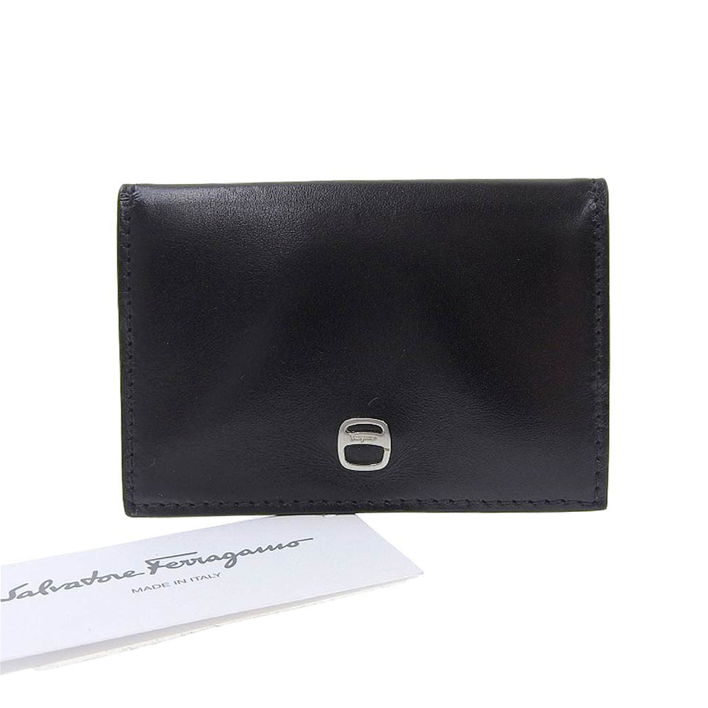 Salvatore Ferragamo Leather Coin Case Black in Excellent Condition