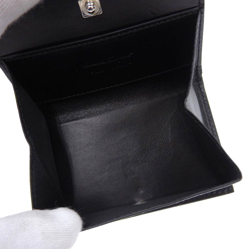 Salvatore Ferragamo Leather Coin Case Black