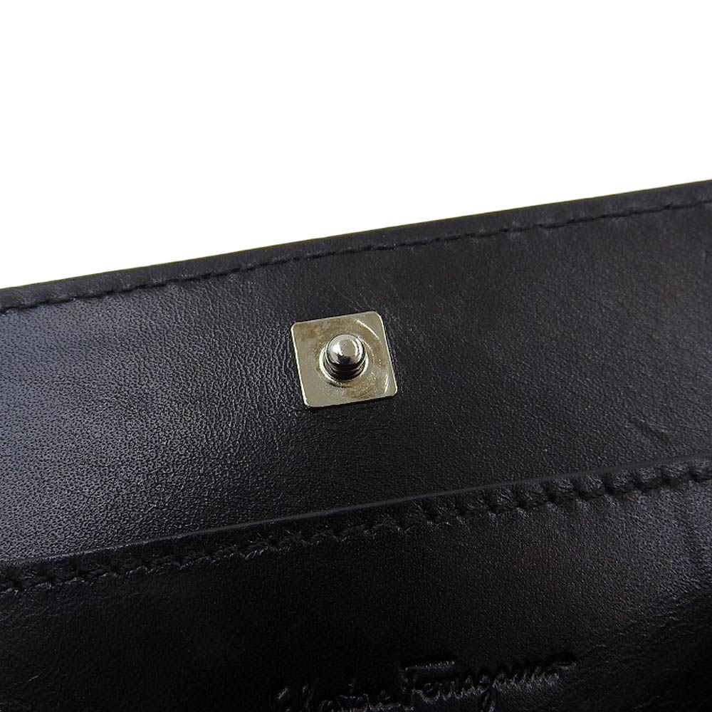 Salvatore Ferragamo Leather Coin Case Black