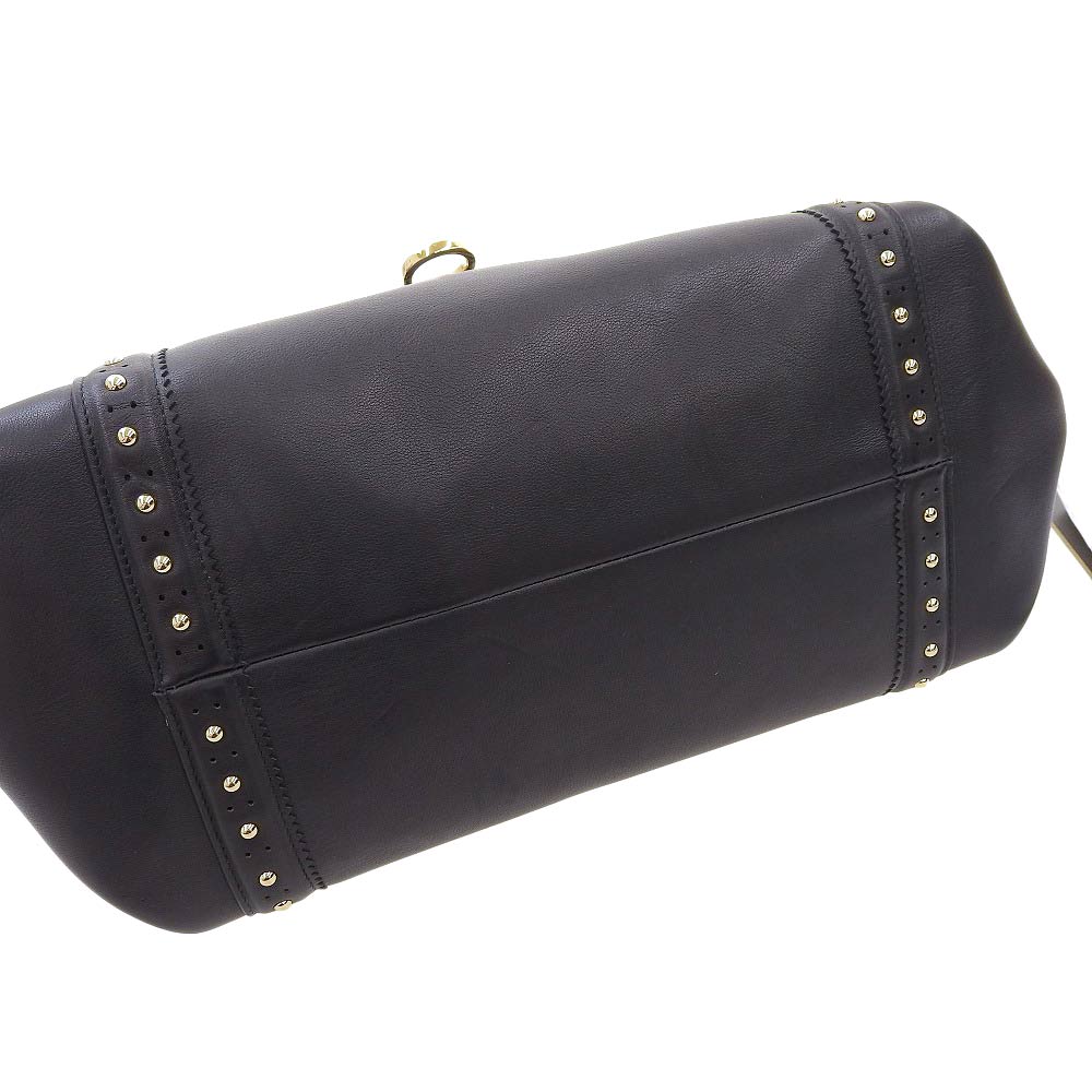 Salvatore Ferragamo Leather 2-Way Bag Black