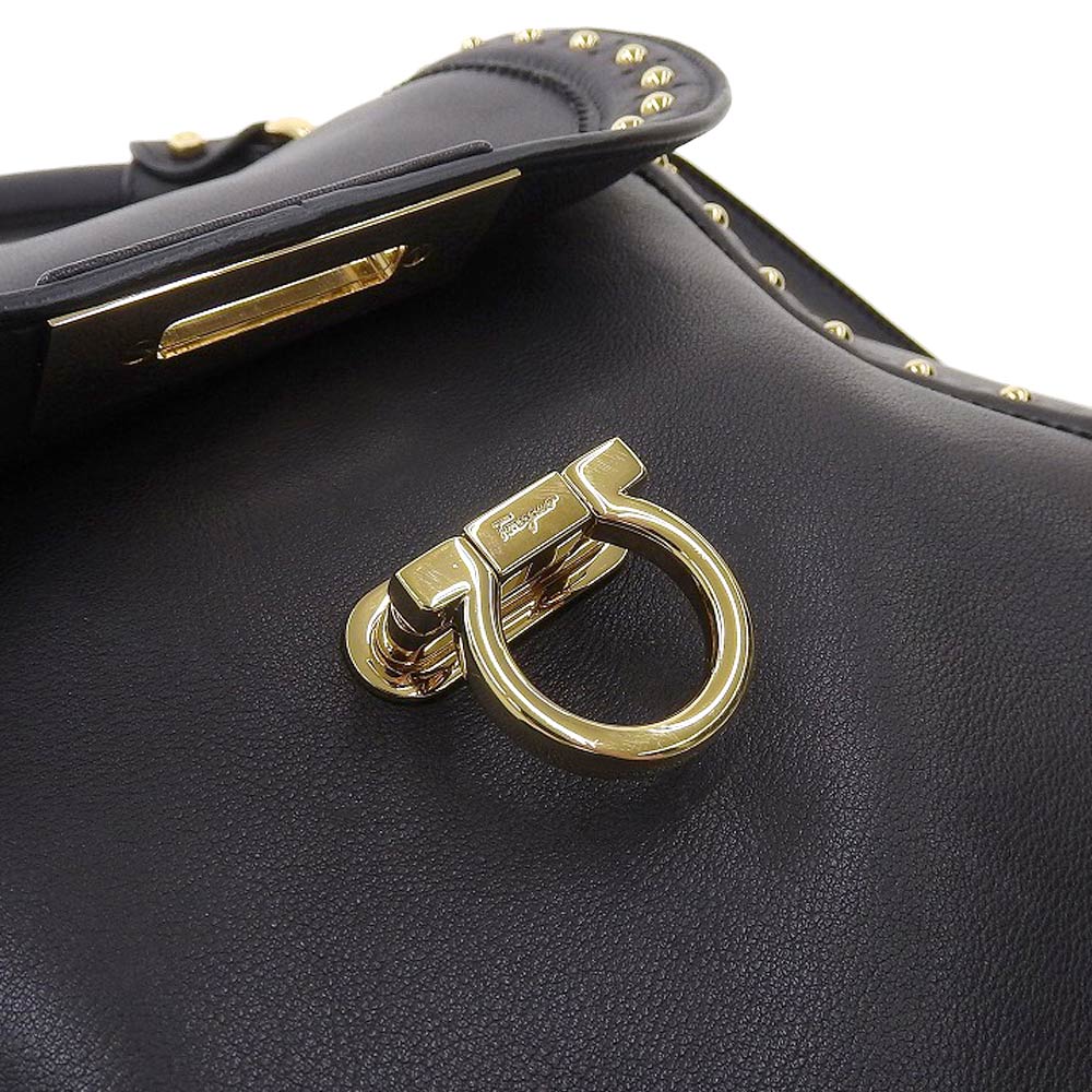 Salvatore Ferragamo Leather 2-Way Bag Black