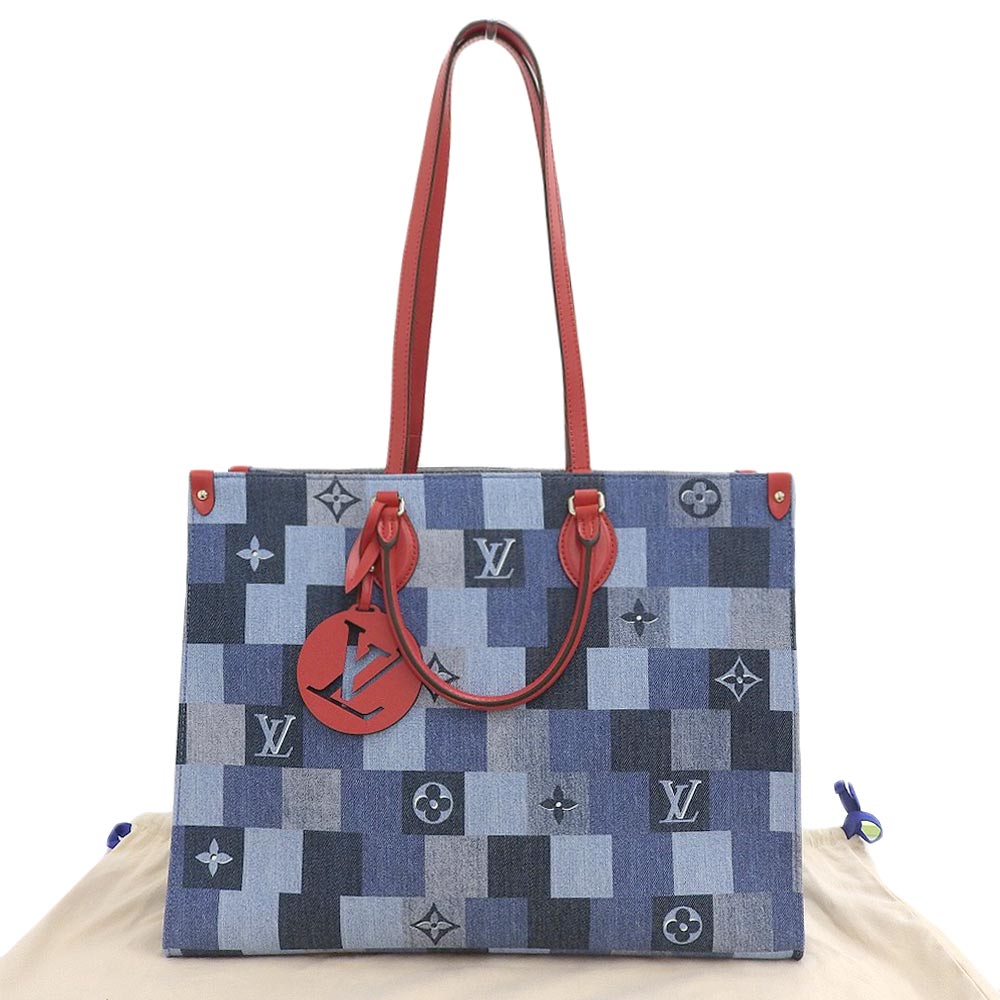 Louis Vuitton Monogram Denim OnTheGo GM Bag M44992 in Pristine Condition