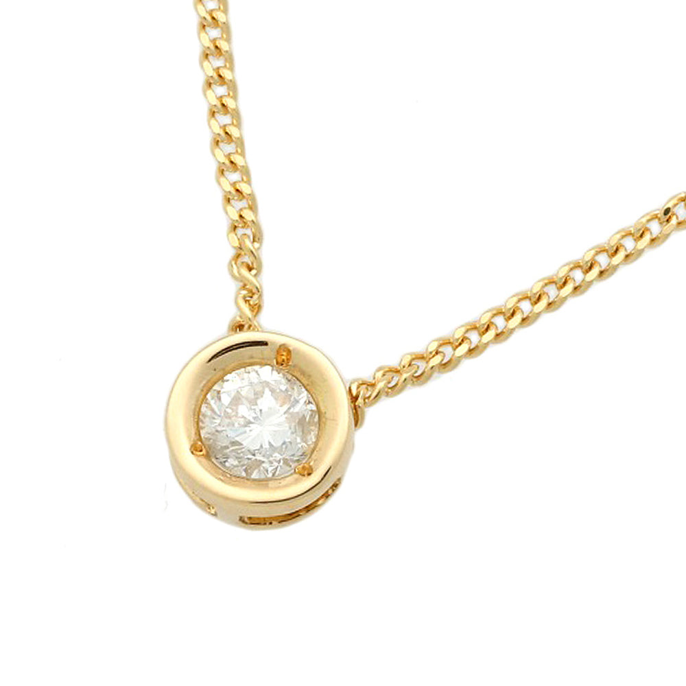 K18PG Diamond Necklace 0.22ct 1P Simple