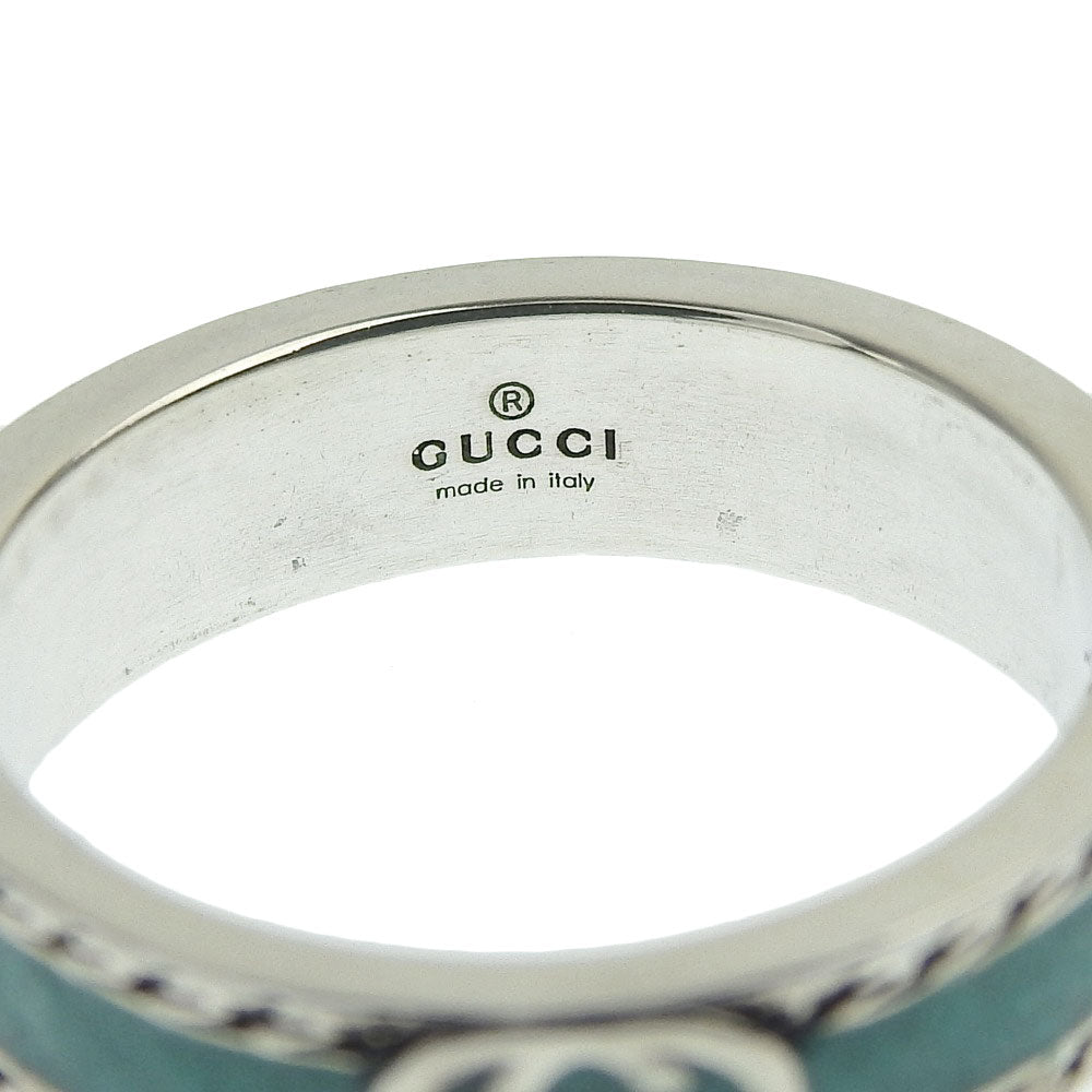 Gucci SV925 Turquoise Interlocking G Ring Size 23