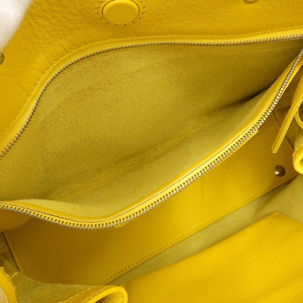 Balenciaga Leather Paper 2WAY Bag Yellow 370926