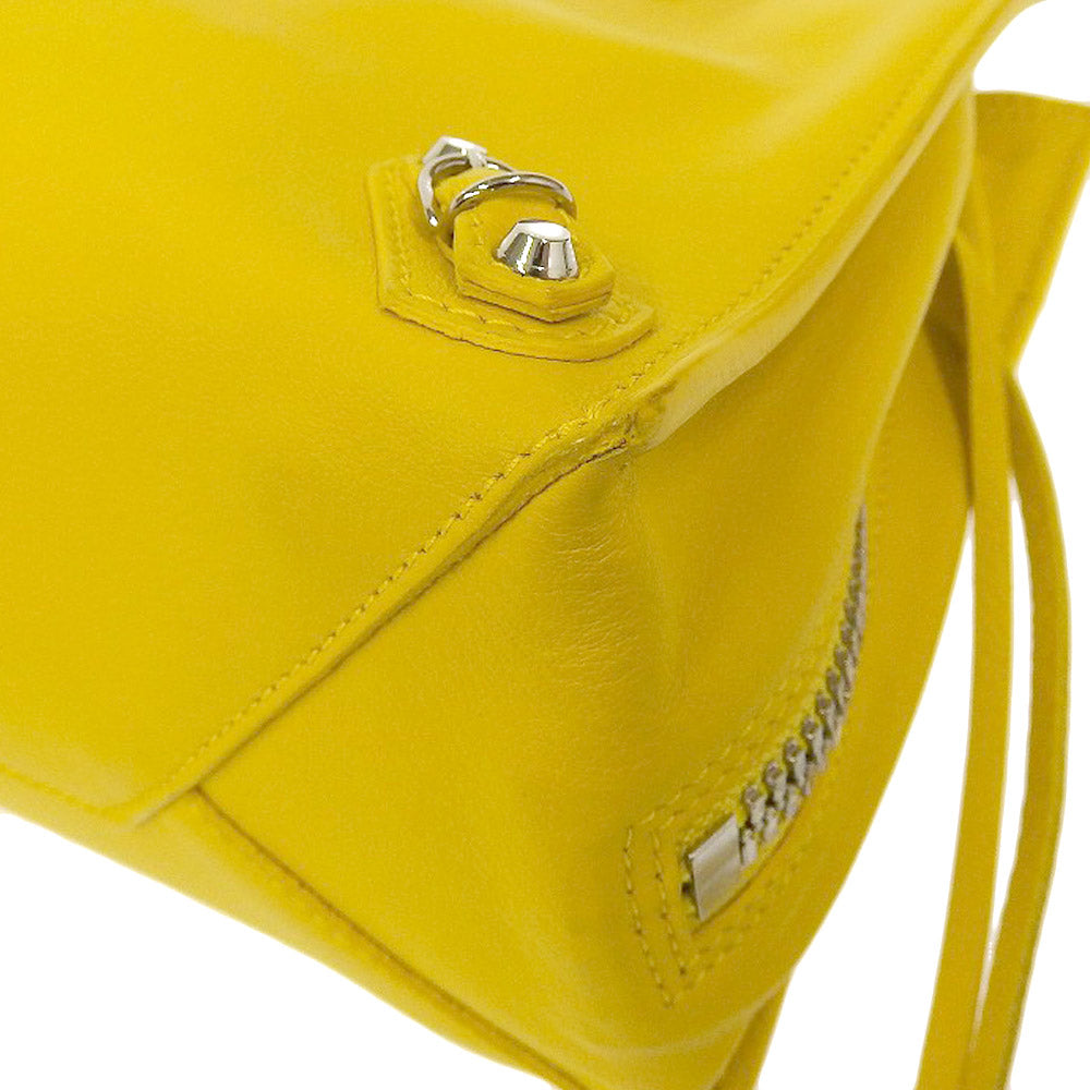 Balenciaga Leather Paper 2WAY Bag Yellow 370926