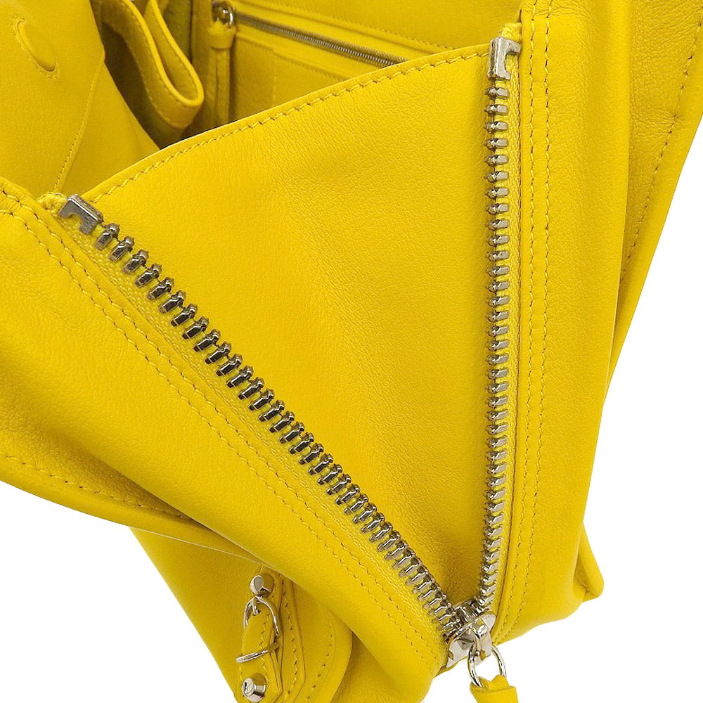 Balenciaga Leather Paper 2WAY Bag Yellow 370926