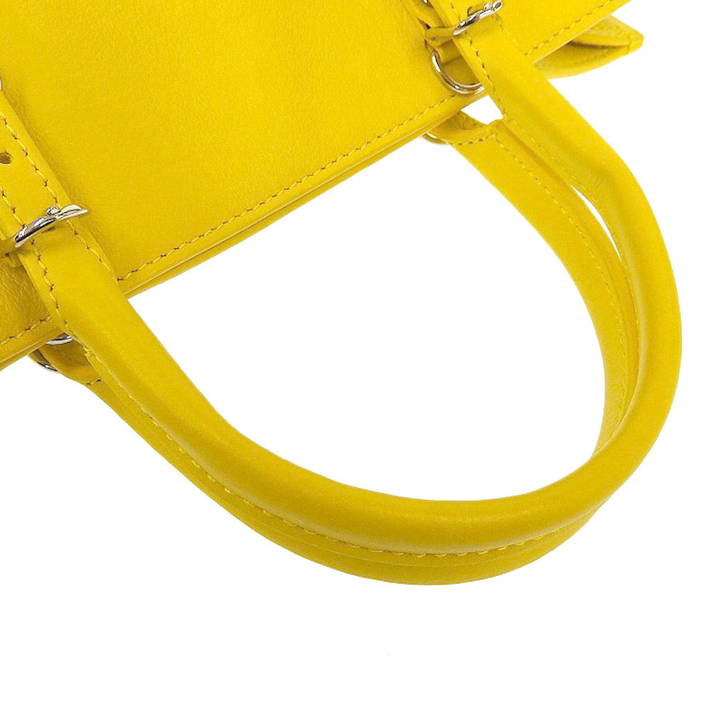 Balenciaga Leather Paper 2WAY Bag Yellow 370926