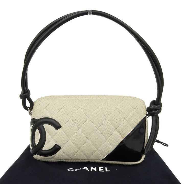 Chanel Cambon Line Python Shoulder Pouch