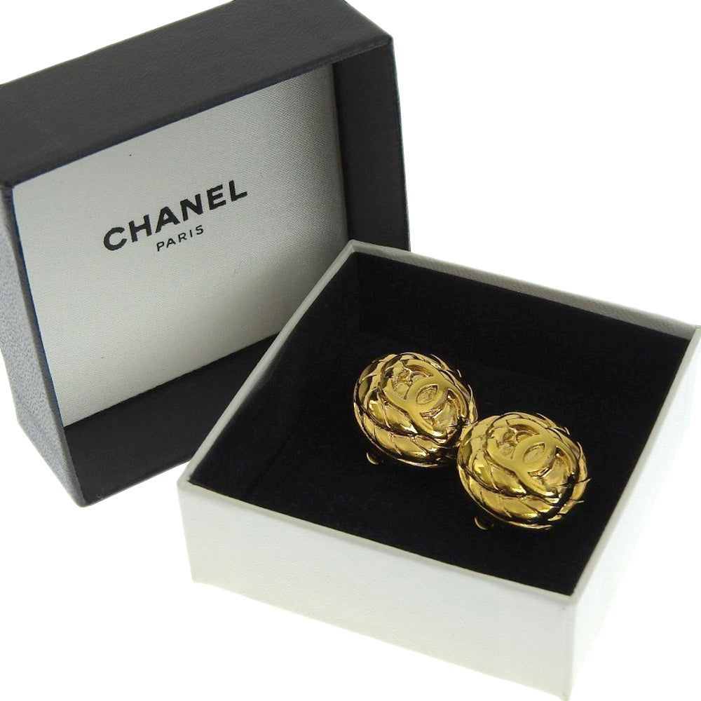 Chanel Coco Mark Logo Earrings Vintage 96A in Great Condition