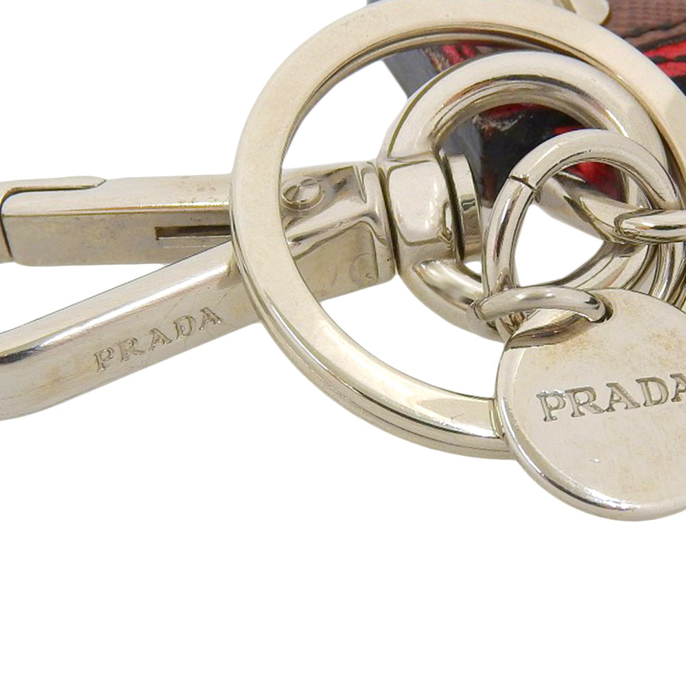 Prada Leather Airplane Charm Keychain