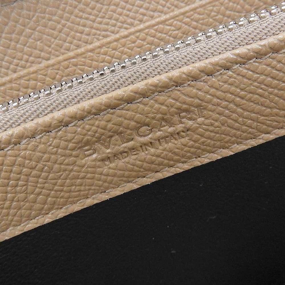 Bvlgari Leather Round Zipper Long Wallet in Excellent Condition