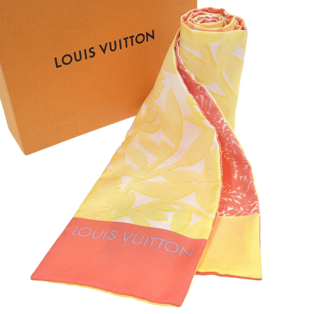 Louis Vuitton 100% Silk Bandana Tropical Flower Scarf M75272 8x120 in Great Condition