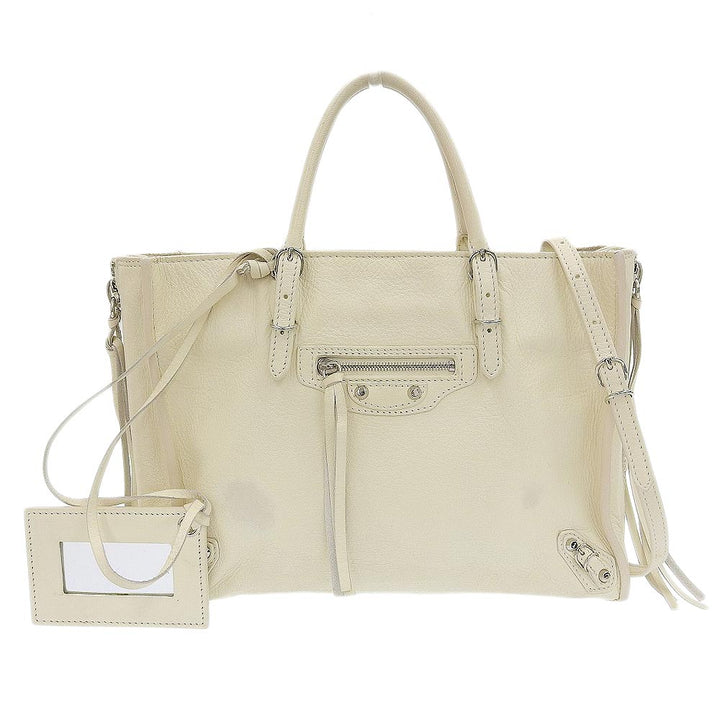 Balenciaga Leather Mini Handbag 2WAY Ivory