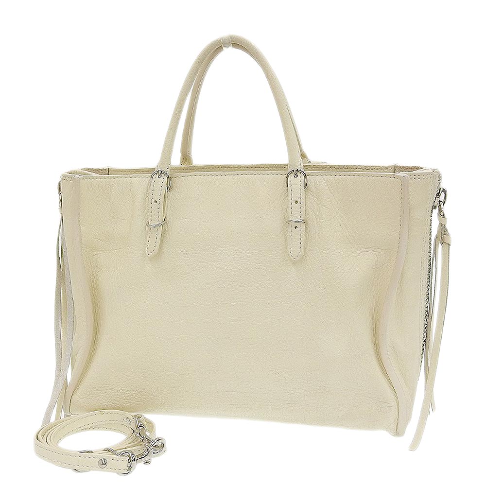 Balenciaga Leather Mini Handbag 2WAY Ivory