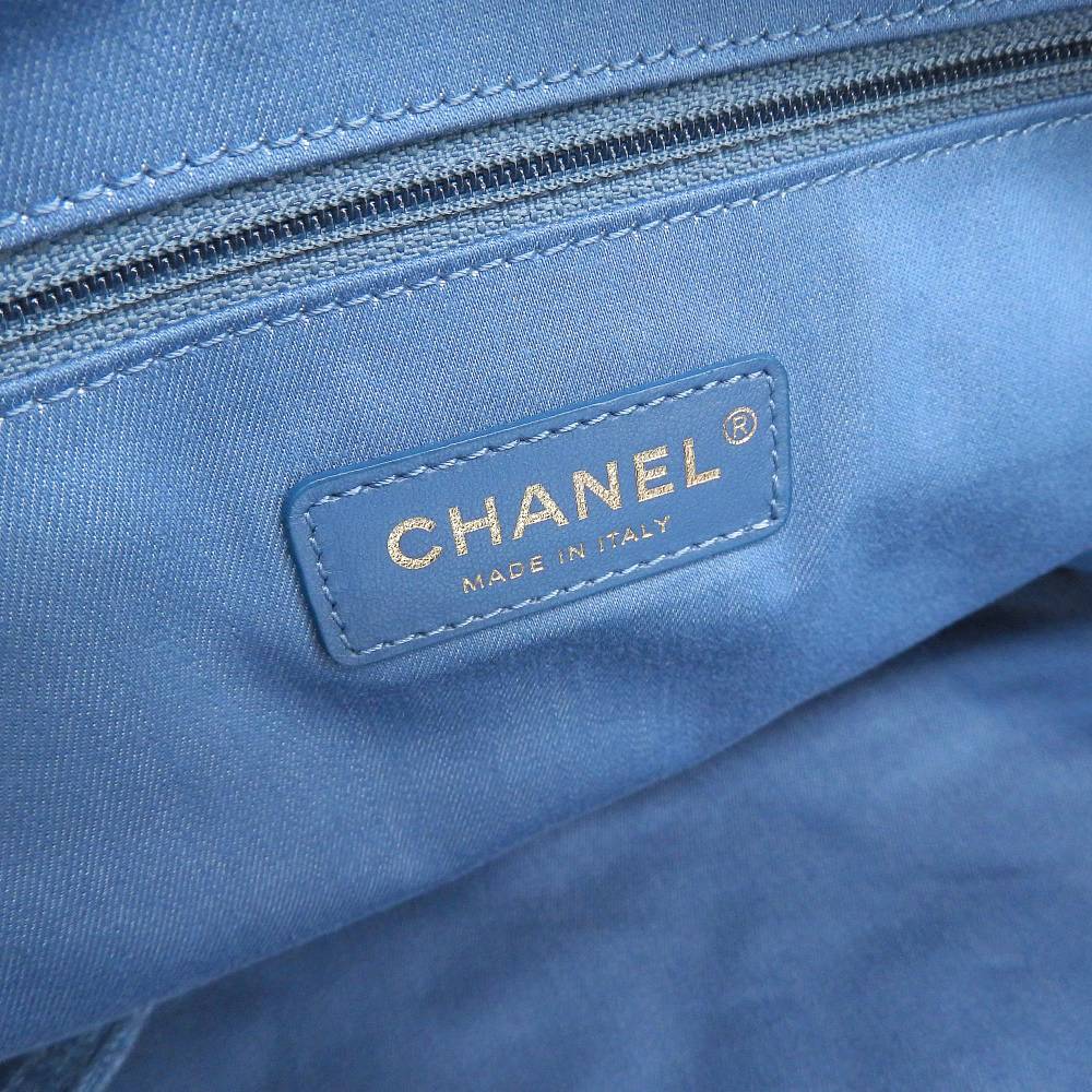 Chanel Denim Maxi Shopping Bag AS3128 in Excellent Condition