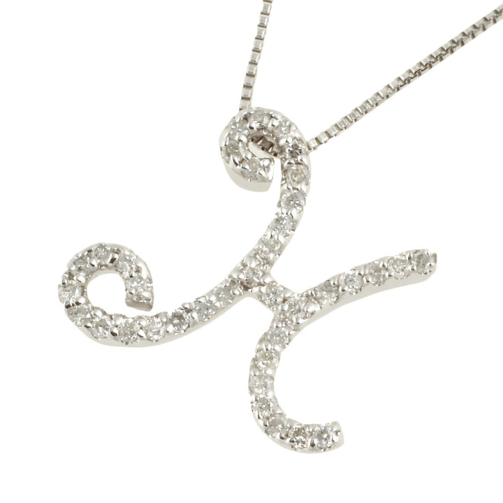 K18WG Diamond Necklace 0.25ct H Logo No Brand