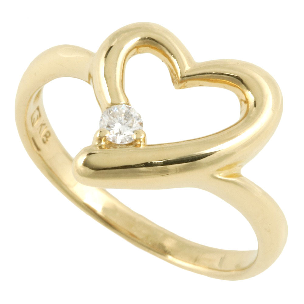 K18YG Diamond Heart Ring No Brand in Excellent Condition