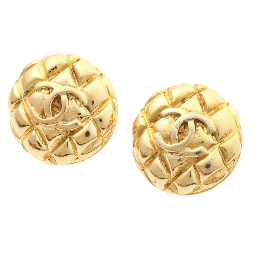 Chanel Coco Mark Logo Matelasse Vintage Earrings