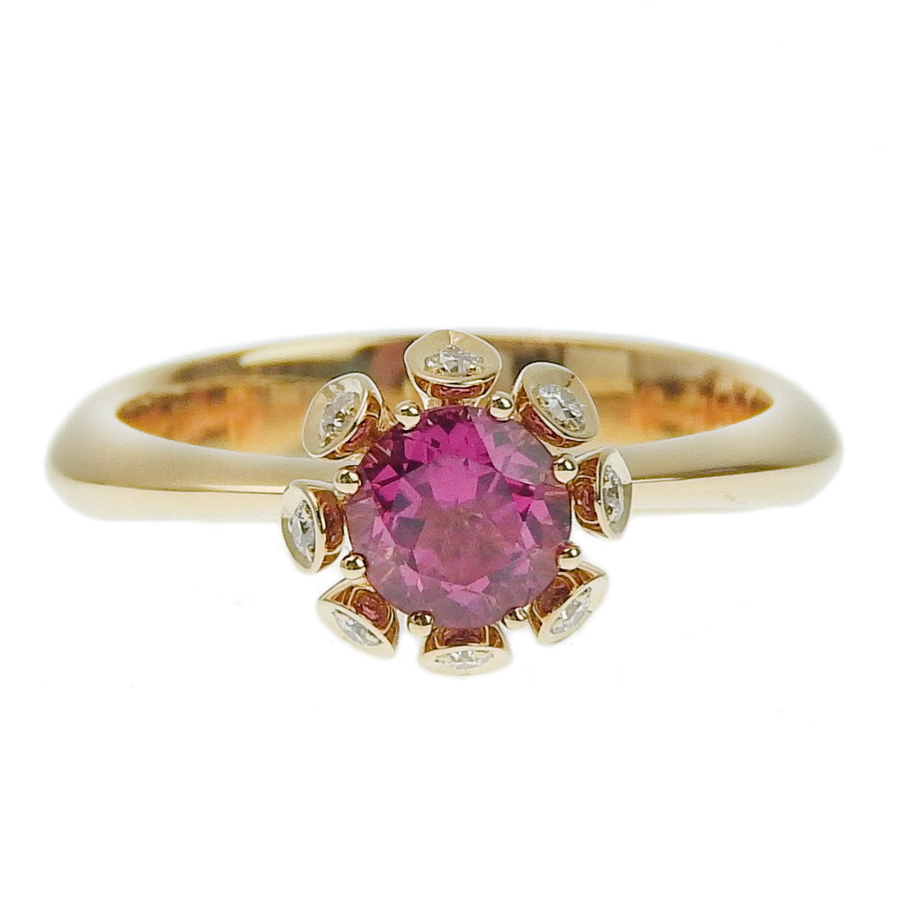 QAYTEN AMAZE Ring K18YG Red Tourmaline Diamond 13