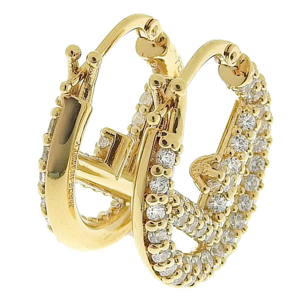 Fendi FF Logo Rhinestone Hoop Earrings 8AH301A44GF089U