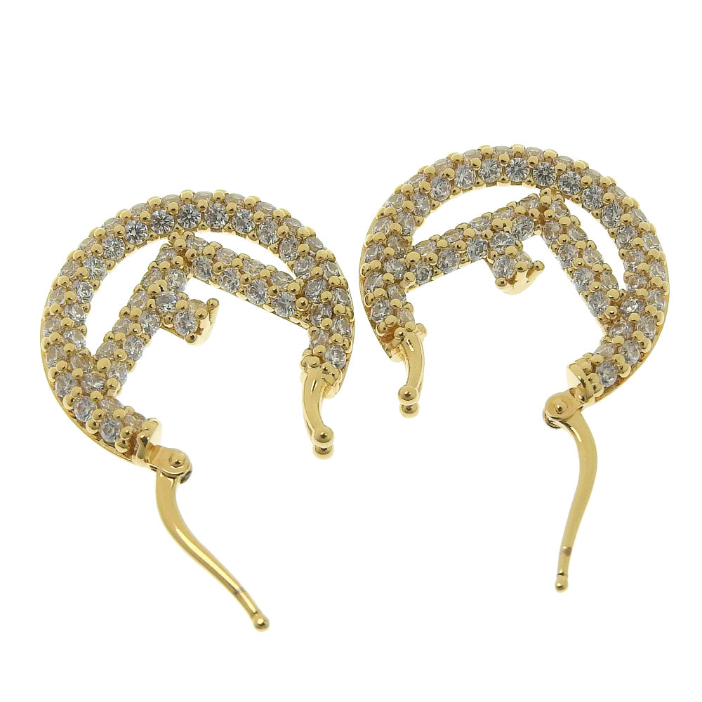 Fendi FF Logo Rhinestone Hoop Earrings 8AH301A44GF089U