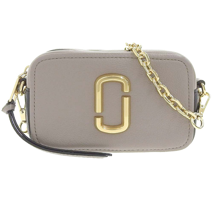 MARC JACOBS Softshot 17 Leather Shoulder Bag Gray