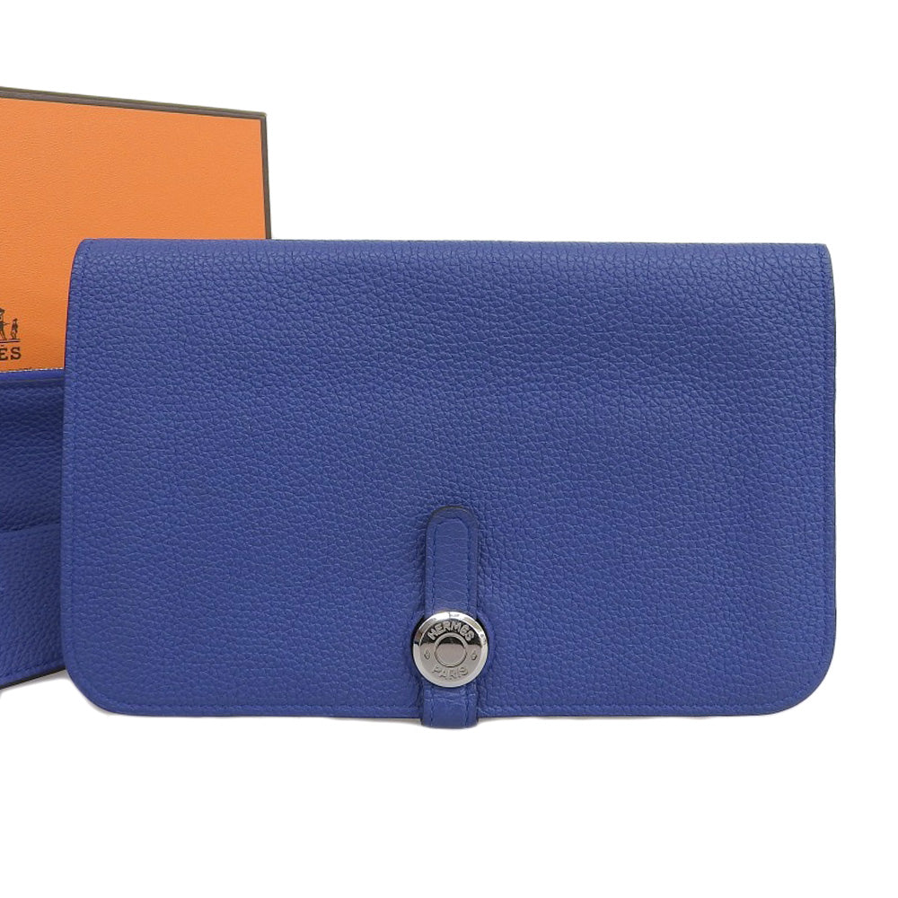 Hermes Dogon GM Long Wallet Blue Electric