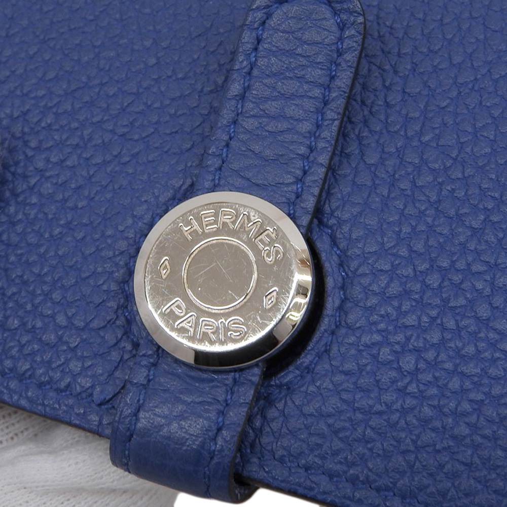 Hermes Dogon GM Long Wallet Blue Electric