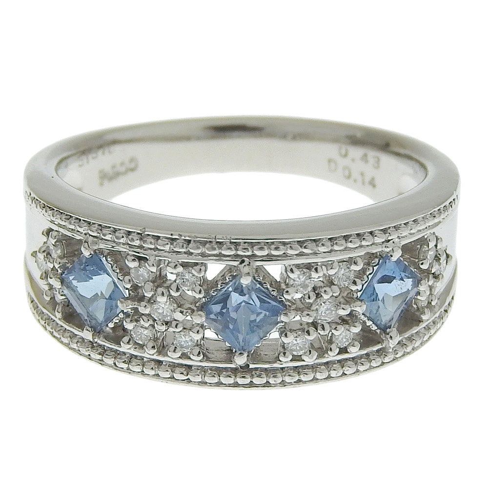 Platinum Aquamarine Ring PT900 Size 15