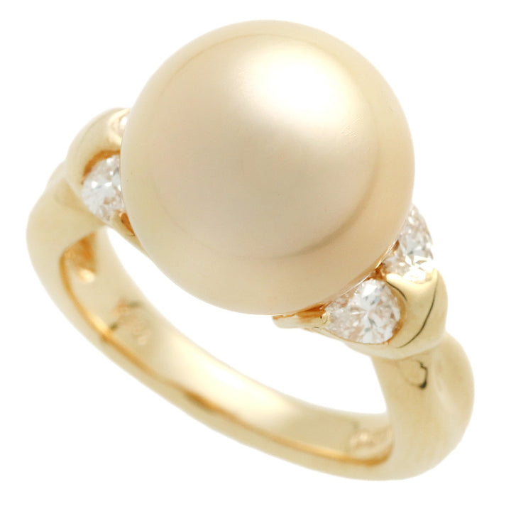 K18YG Golden Pearl Ring 12mm with 0.50ct Melee Diamonds