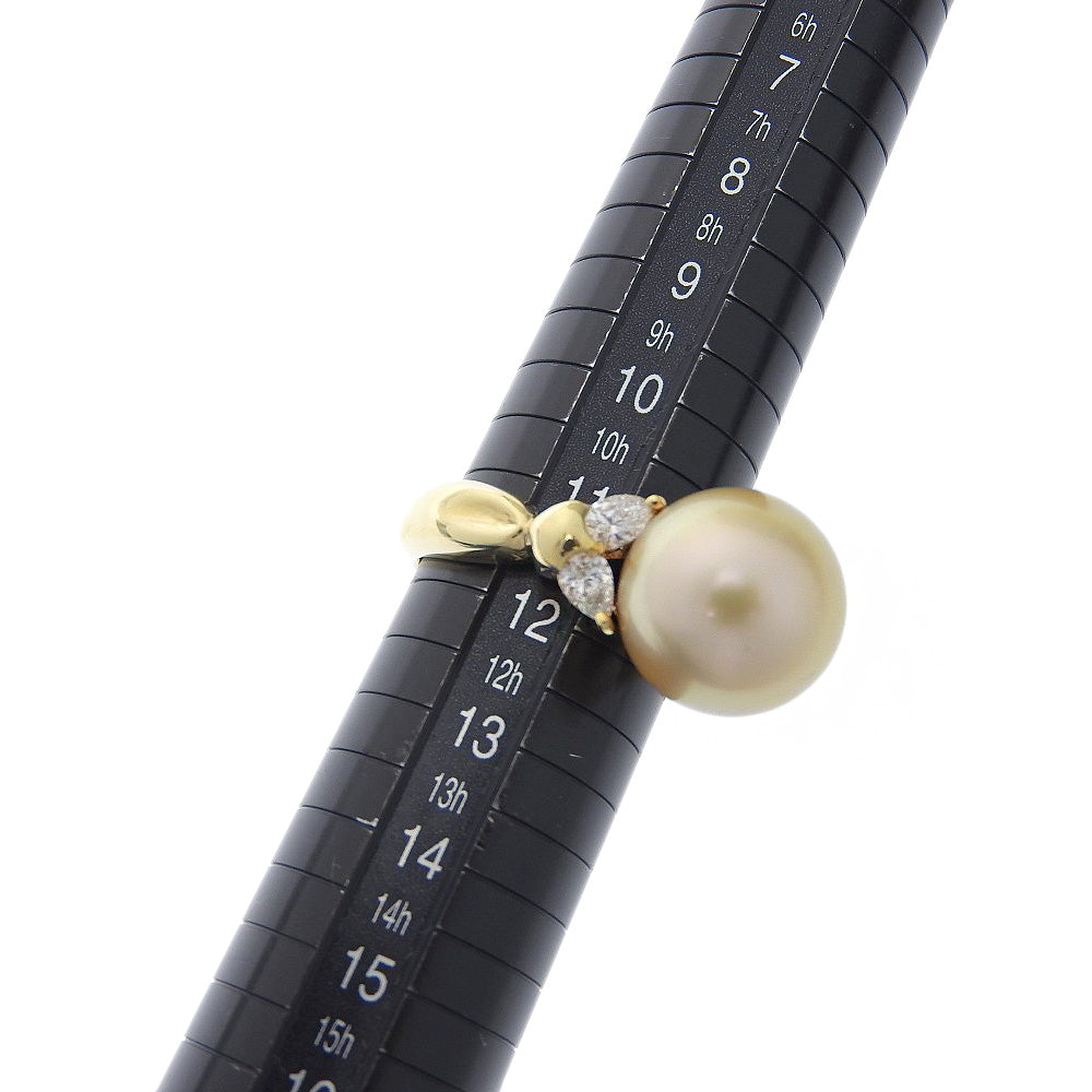 K18YG Golden Pearl Ring 12mm with 0.50ct Melee Diamonds