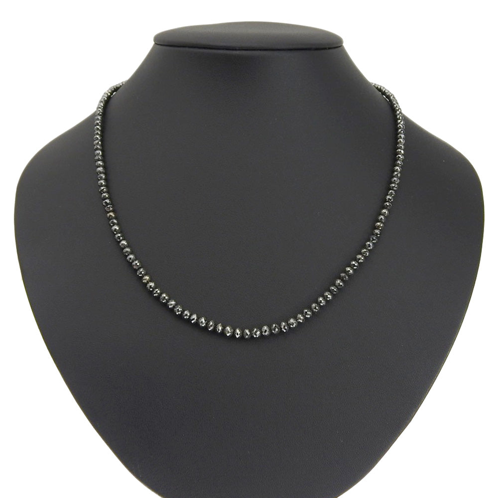 Authentic Pt850 Black Diamond Necklace 50ct