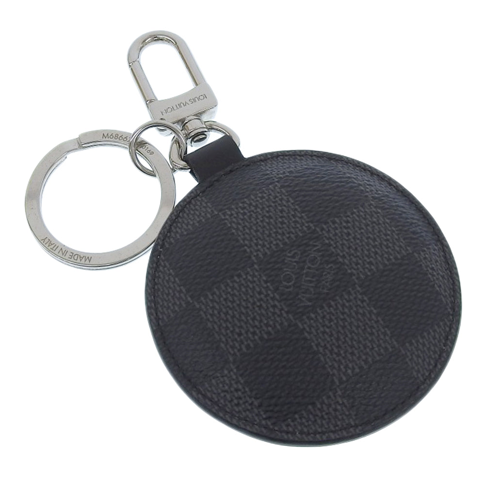 Louis Vuitton Damier Graphite Leather Keychain M68667 in Great Condition