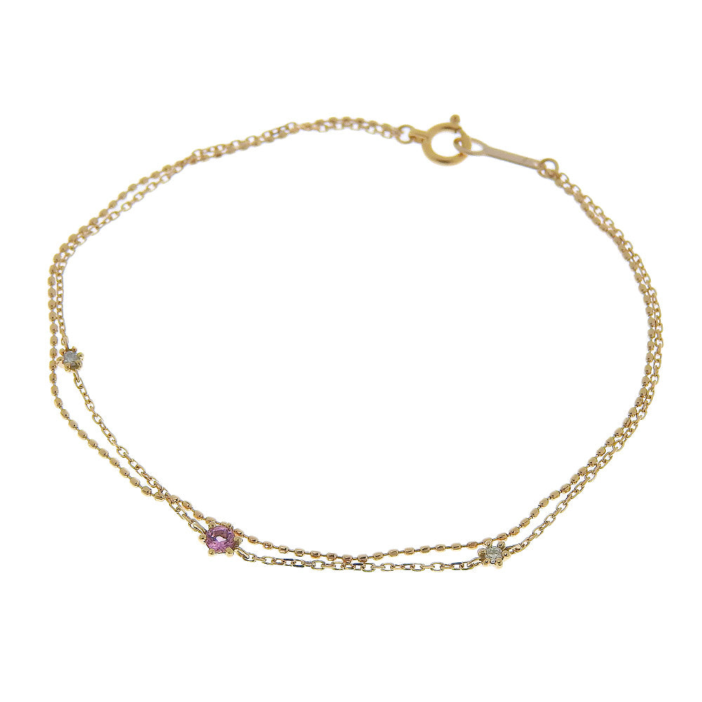 4℃ K18PG Pink Sapphire Bracelet