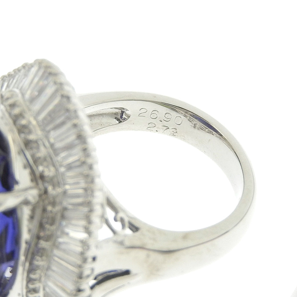 Platinum Tanzanite Ring PT900 13 in Excellent Condition