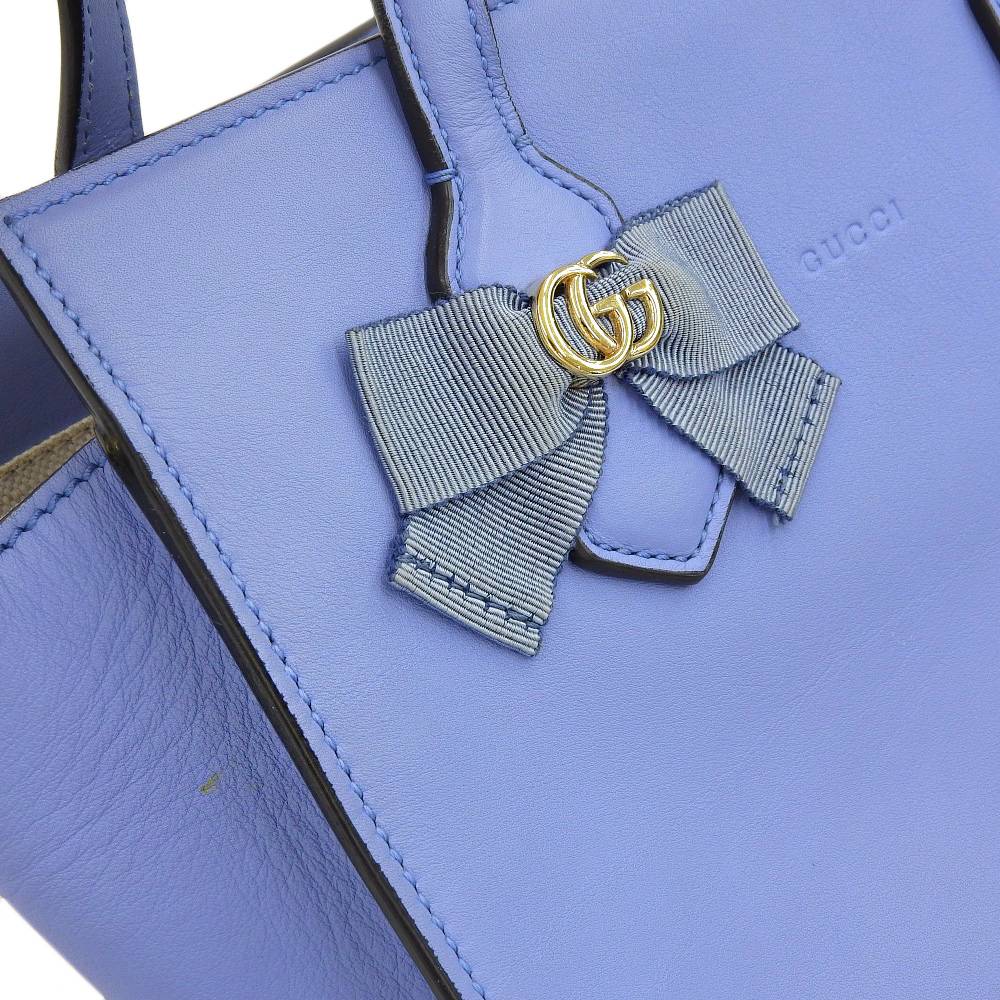 Gucci Leather GG Ribbon 2WAY Handbag 443089 525040