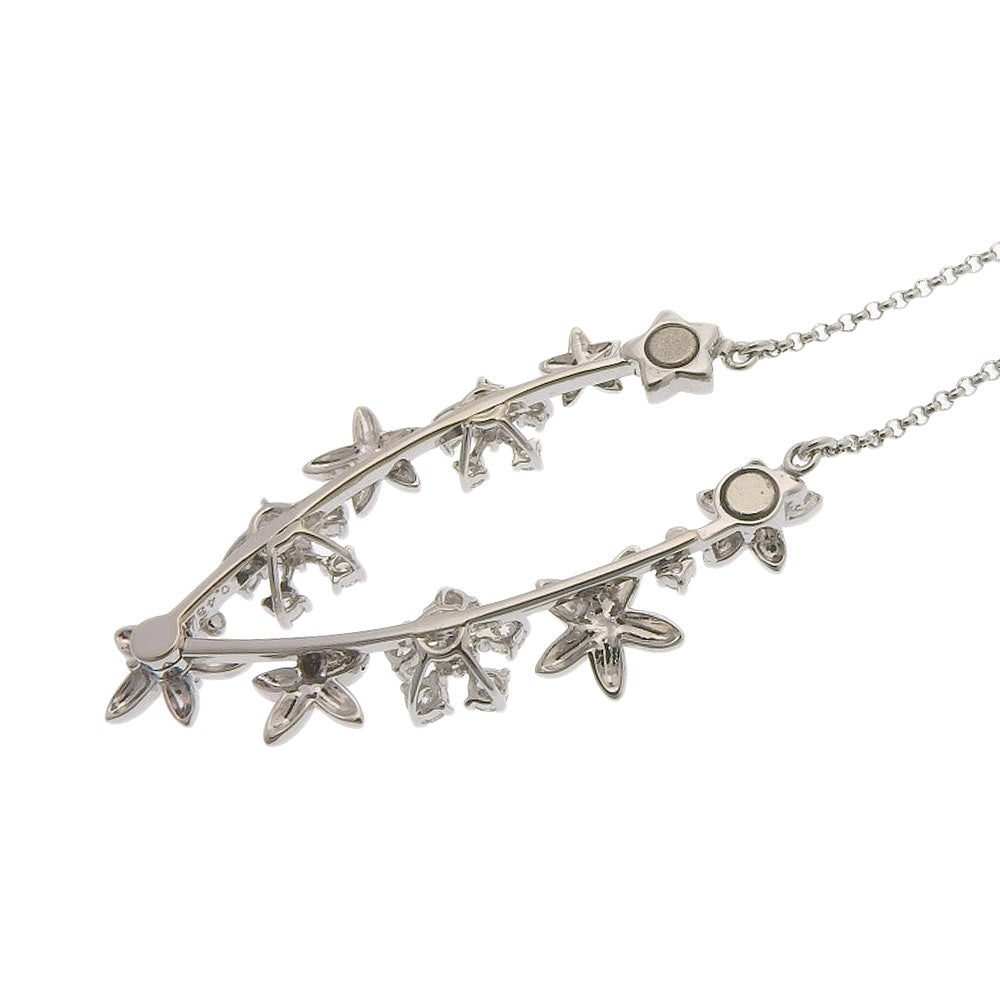 Tasaki K18WG Diamond Flower Motif Necklace 0.43ct