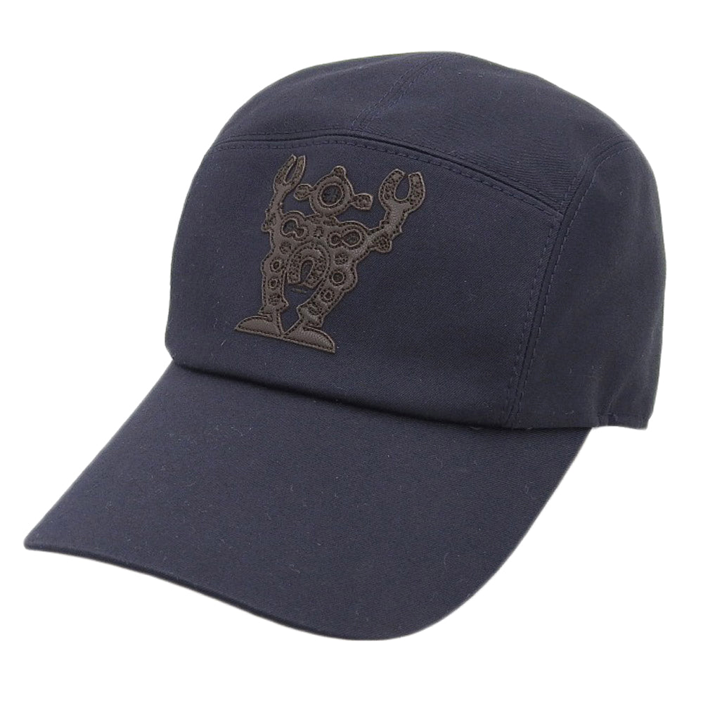 Hermes Baseball Cap Robot Motif Navy