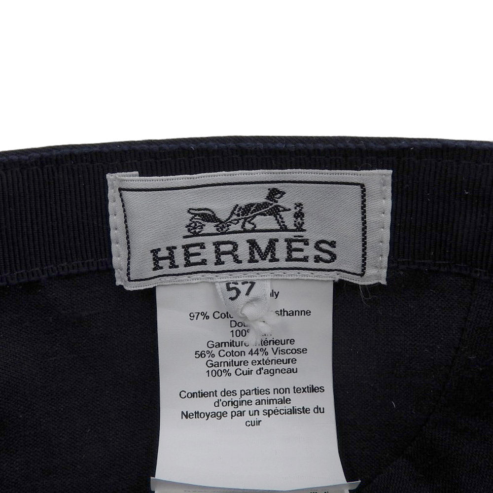 Hermes Baseball Cap Robot Motif Navy