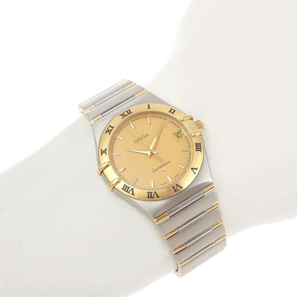 Omega Constellation Quartz Watch Gold Dial