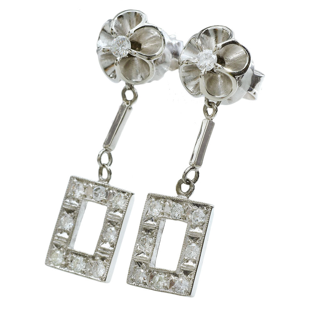 Platinum Diamond Earrings 0.18ct/0.17ct