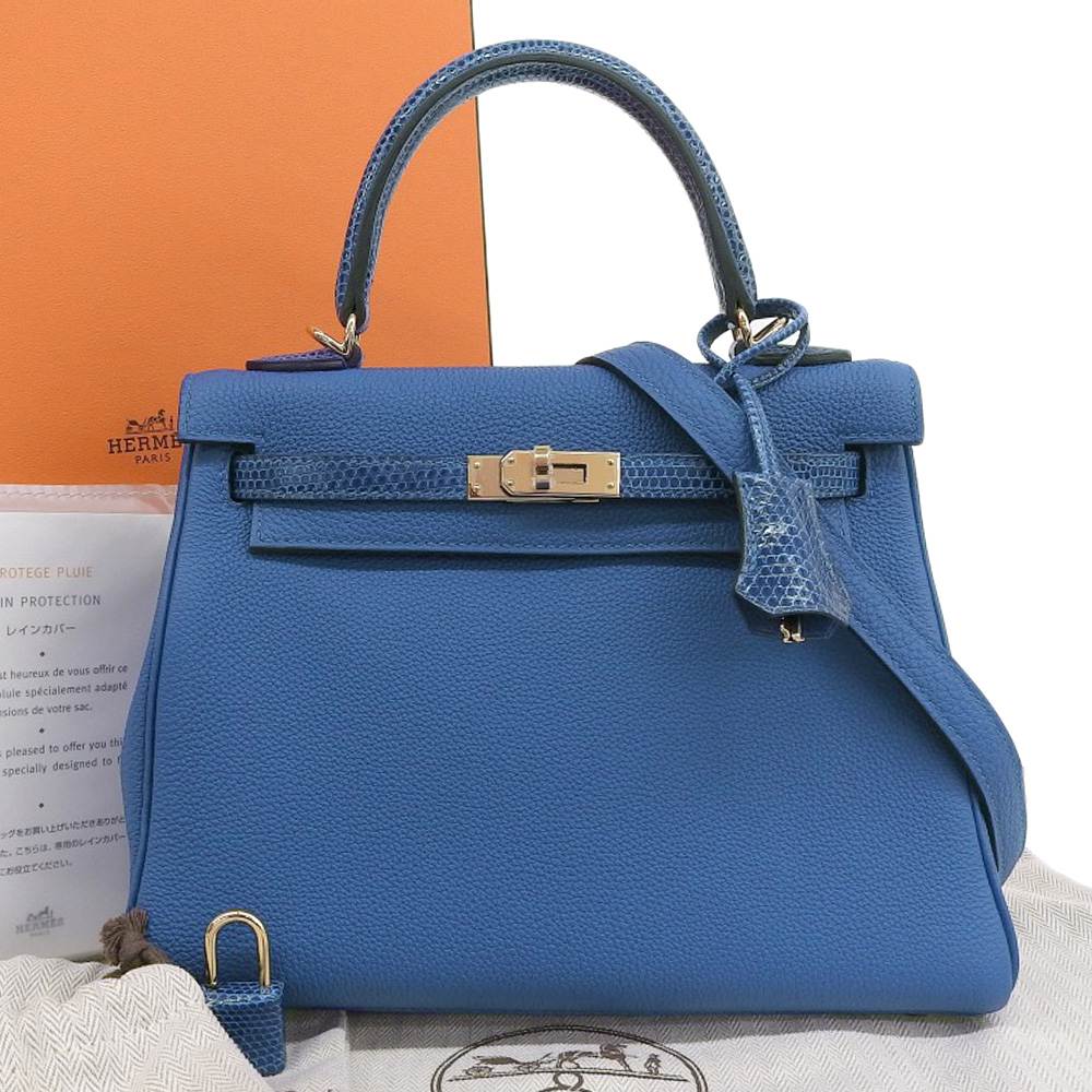 Hermes Kelly Touch 25 Togo Lizard 2-Way Bag