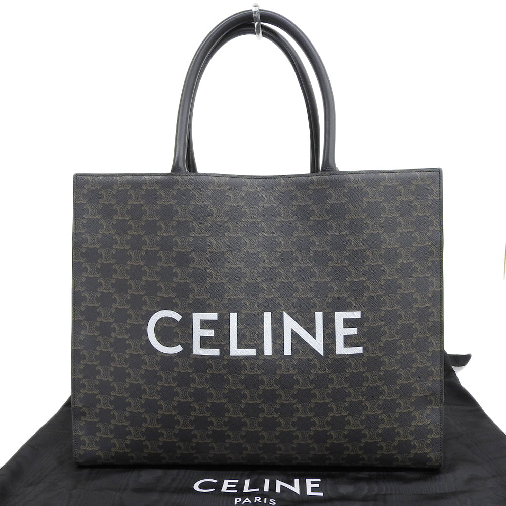 Celine Trionphe Horizontal Cabas Logo Handbag Black