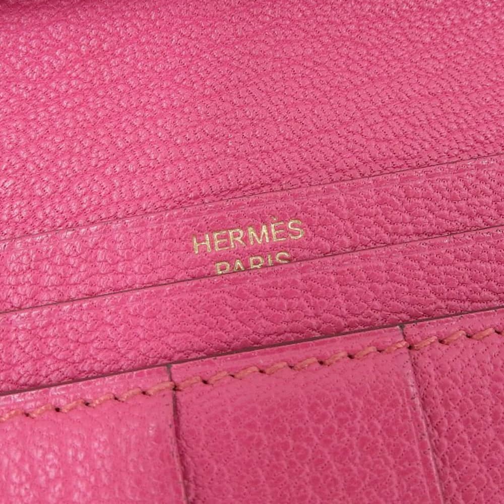 Hermes Chevre Bearn Souffle Long Wallet Pink