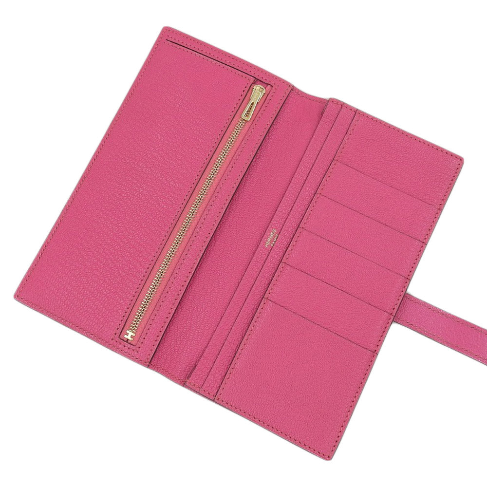 Hermes Chevre Bearn Souffle Long Wallet Pink